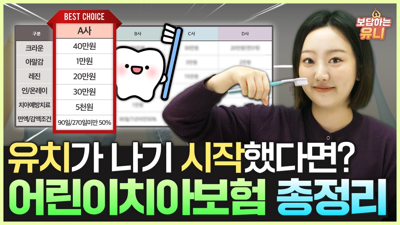 우리 아이 충치 치료비 걱정 끝! 어린이 치아보험 BEST 플랜 공개
