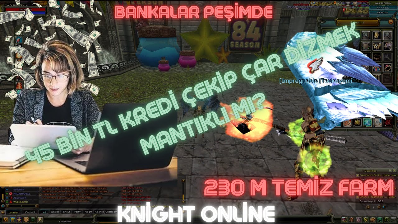 45 BİN TL KREDİ ÇEKİP ÇAR DİZDİM ! FARM YAPIP ÖDEME CHALLANGE BAŞLANGIÇTAN 230 M FARM KNİGHT ONLİNE
