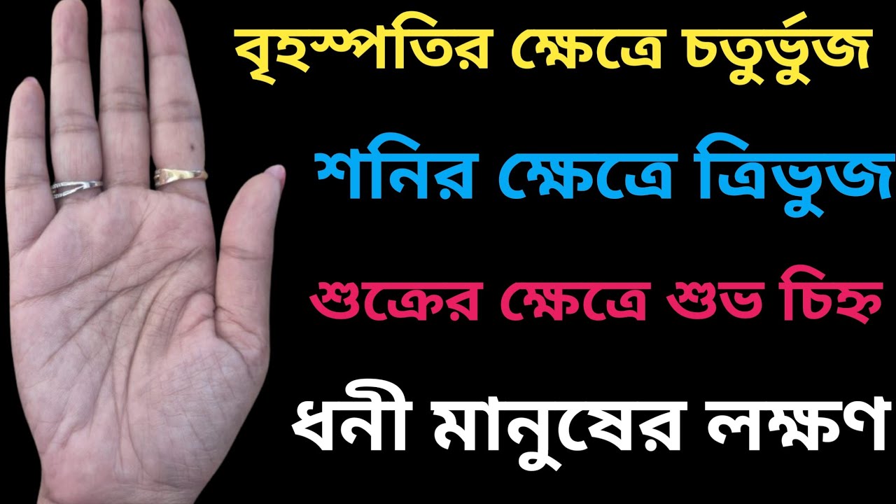 বৃহস্পতির ক্ষেত্রে চতুর্ভুজ | শনির ক্ষেত্রে ত্রিভুজ | Hater Rekha Bichar | Bengali palmistry 
