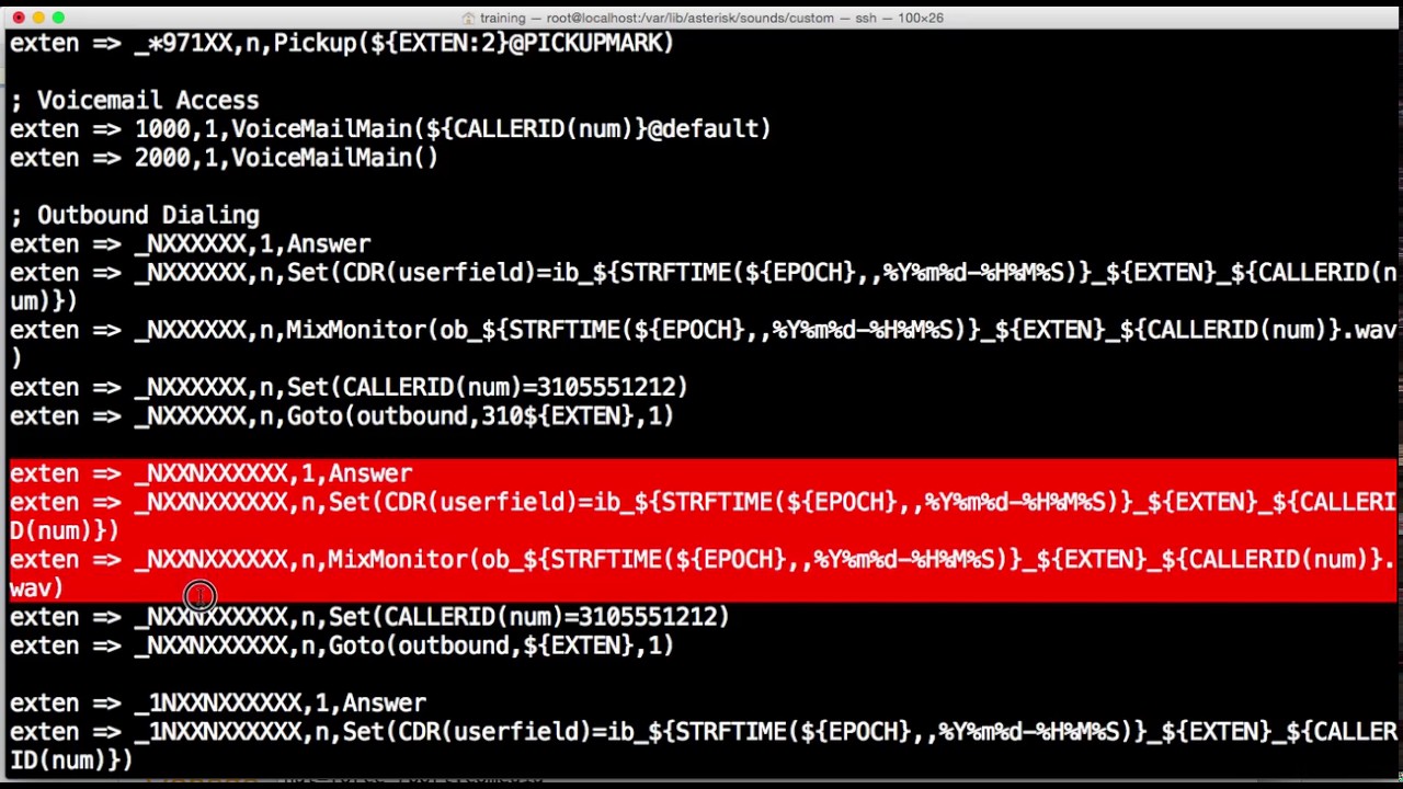 006 Lab 5 Part 5 Customizing the extensions conf configuration file for your server