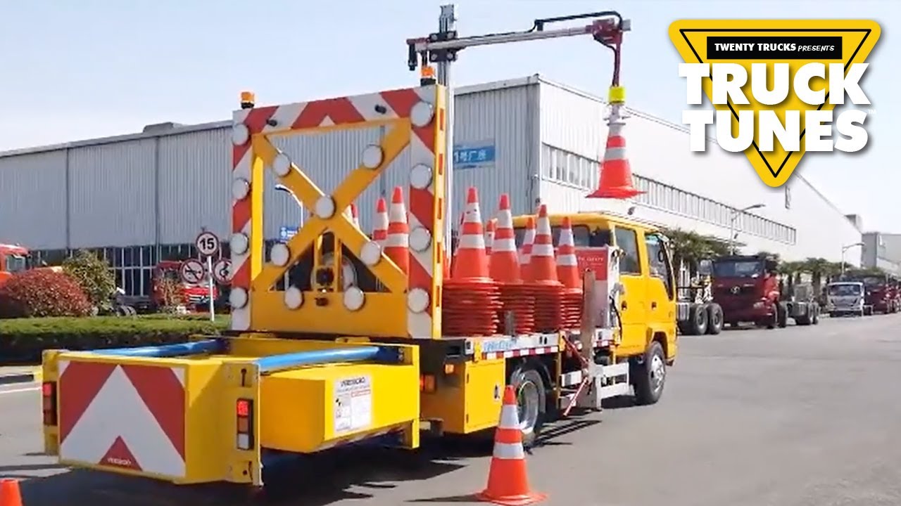 Traffic Cone Truck for Children | Truck Tunes for Kids | Twenty Trucks Channel