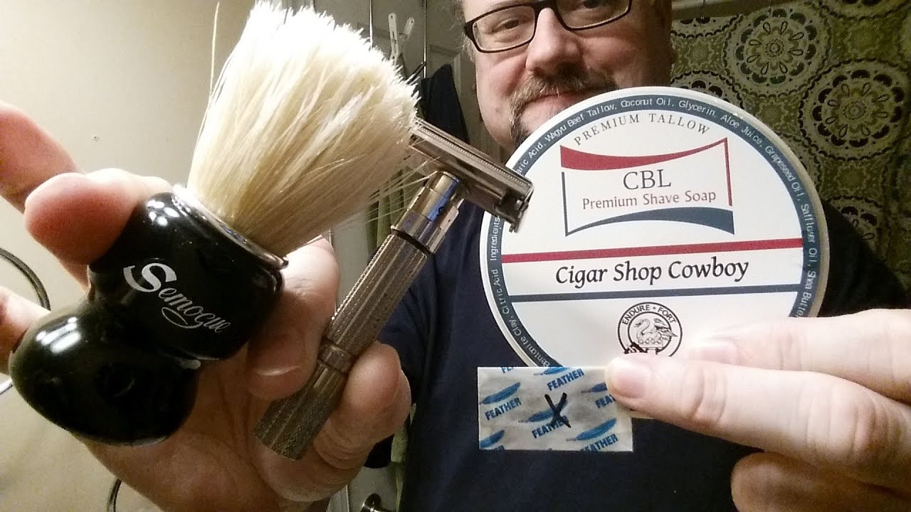 Just A Shave: Gillette Fat Boy - Feather (M) (57) - CBL Cgr Shp Cwby - Semogue Torga C5 Prem