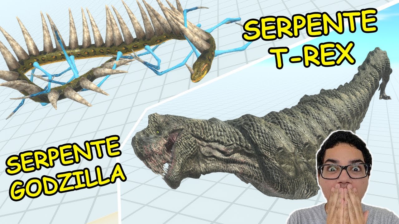 SERPENTE GODZILLA VS SERPENTE T-REX NO ANIMAL REVOLT BATTLE SIMULATOR!!!