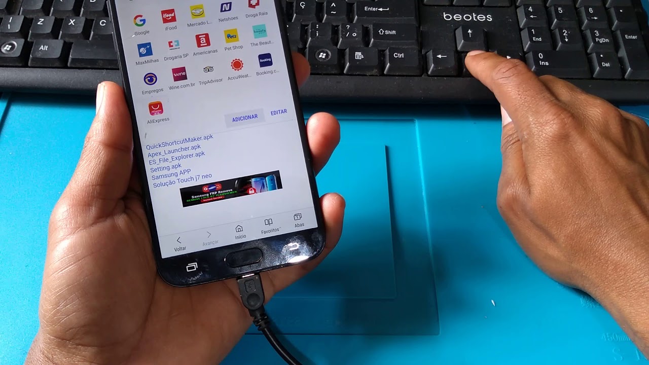 Desbloquear conta Google j7 pro quando o touch não funciona