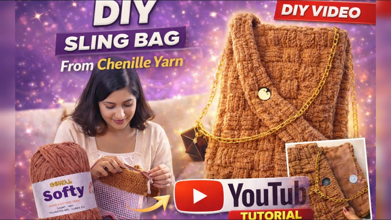 How to Make a Crochet Sling Bag 🧶 | Brown Crochet Bag Step by Step | Beginner Friendly