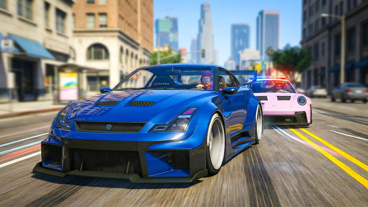 Я застрелил уличного гонщика. Теперь на меня охотятся в GTA 5 RP.