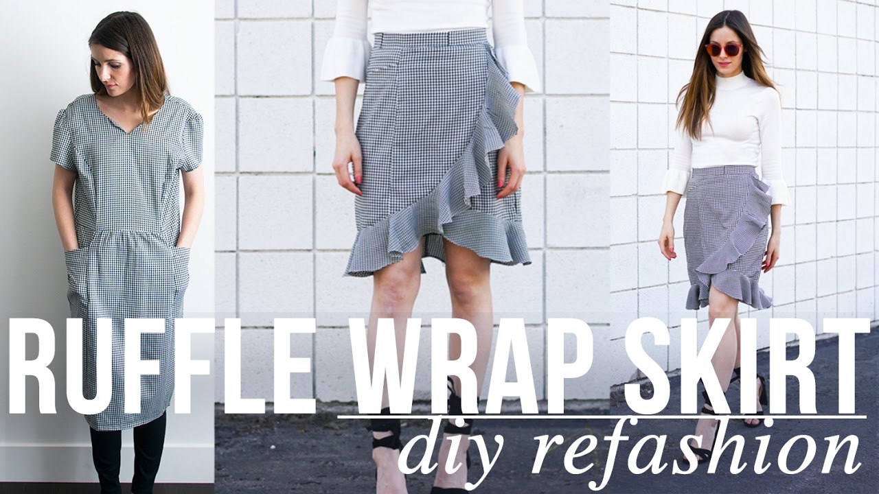 DIY Ruffle Wrap Skirt Refashion