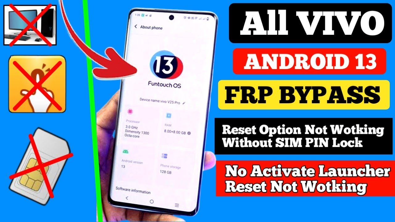 Vivo Y22 Frp Bypass | Android 13 Update | All Vivo Mobile Frp Bypass | Without Pc | 100% Working