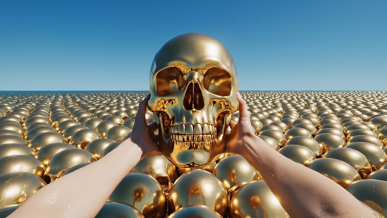 💀 Which Golden Skull Ocean Would You Blast? 💥 | Oddly Satisfying Cinematic AI ASMR Weirdcore