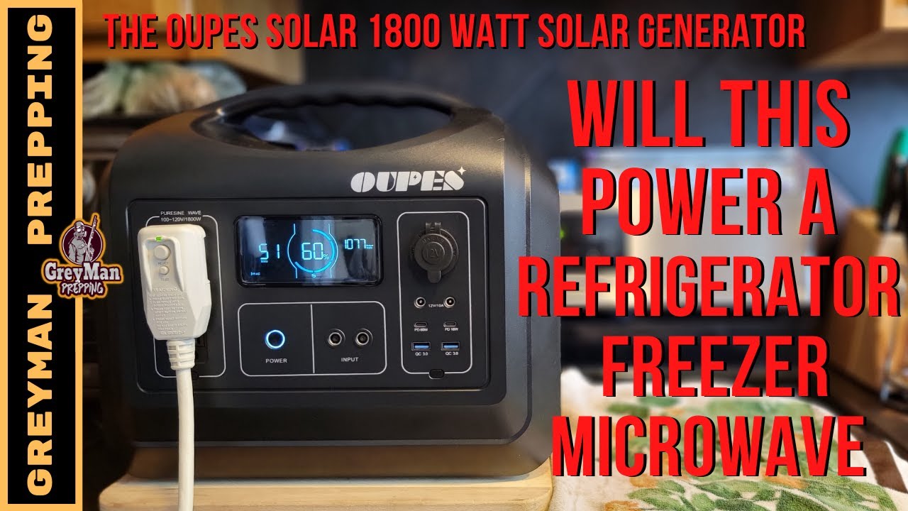 The OUPES Solar 1800 Watt Solar Generator | Will It Power A Refrigerator?