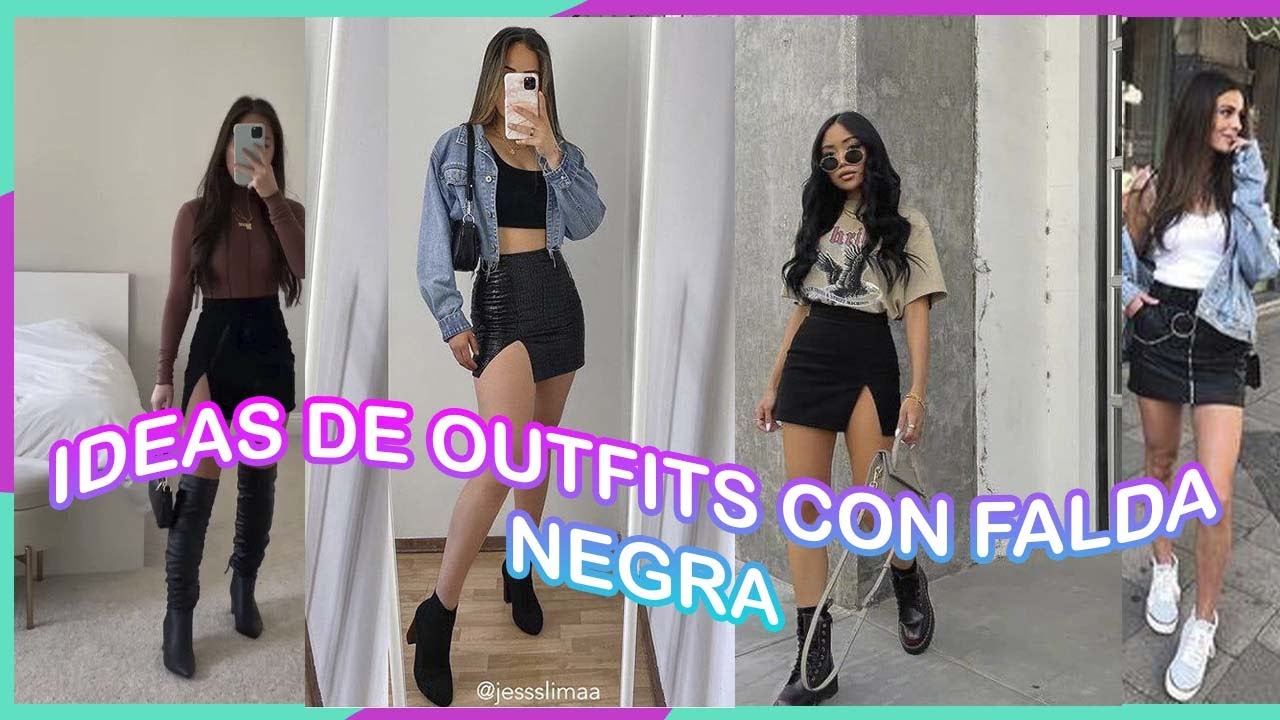 IDEAS DE OUTFITS CON FALDAS NEGRAS* moda 2022/ ROUSE