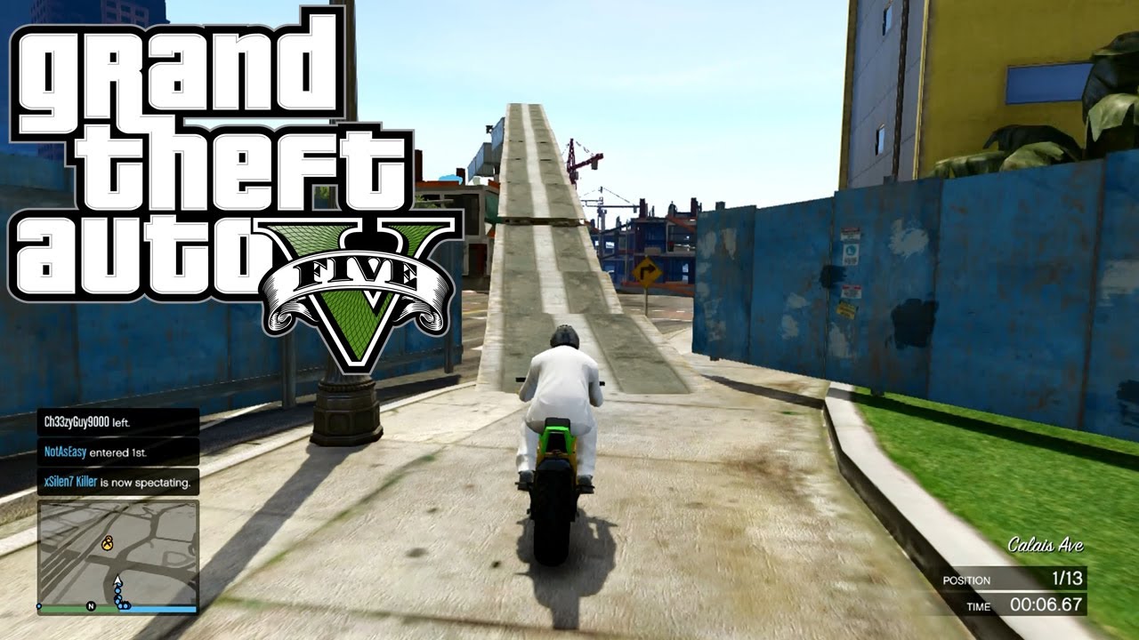 GTA 5 ONLINE Motor Cycle Skillz Needed ( Fun Custom Race ) GTA V MULTIPLAYER