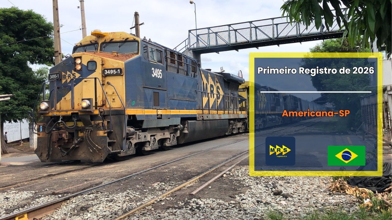 Primeiro Registro de 2026 | Trem da MRS vazio partindo de Americana SP | Com Caos.