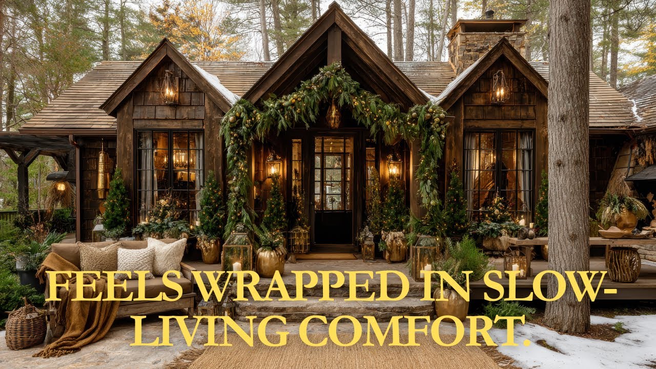 Grandmillennial Christmas Cottage | Woodland Greenery with Antique Browns & Cozy Nostalgic