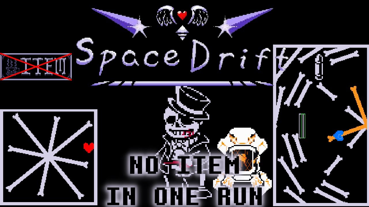[undertale fan game] Space drift sans fight phase1-2 no item IN ONE RUN!!!