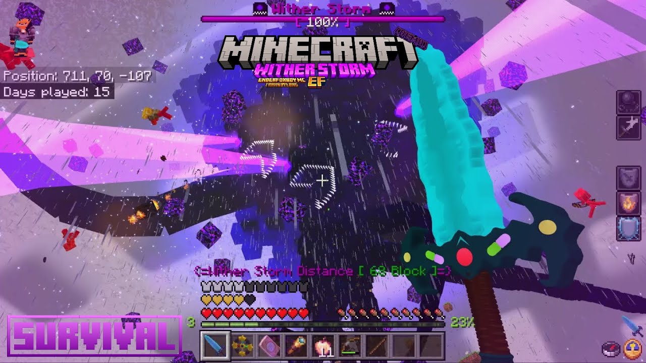 EF Wither Storm Add-on ,Survival [MCPE-MCBE]Wither Storm In Minecraft,EnderFoxBoy MC🦊!!!