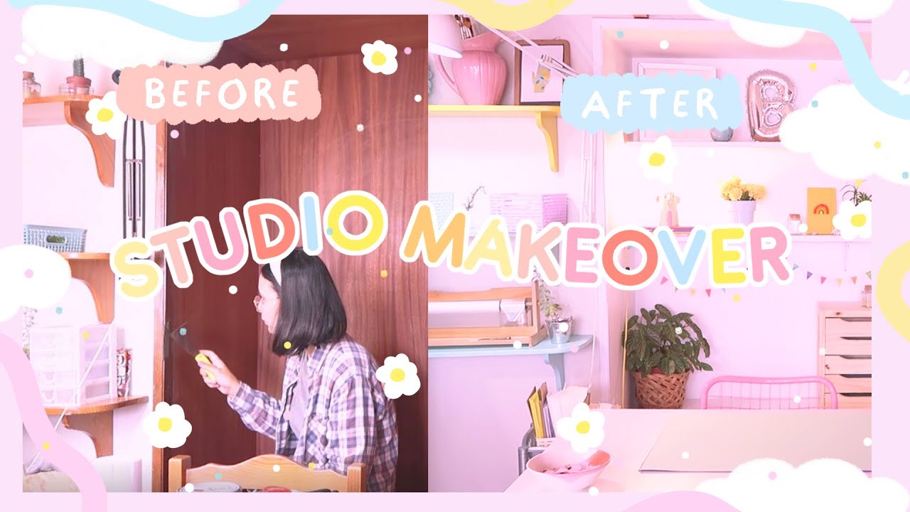 ⭐ ART STUDIO MAKEOVER! ⭐ 2021  / DIY + on a BUDGET redocorating and painting my studio
