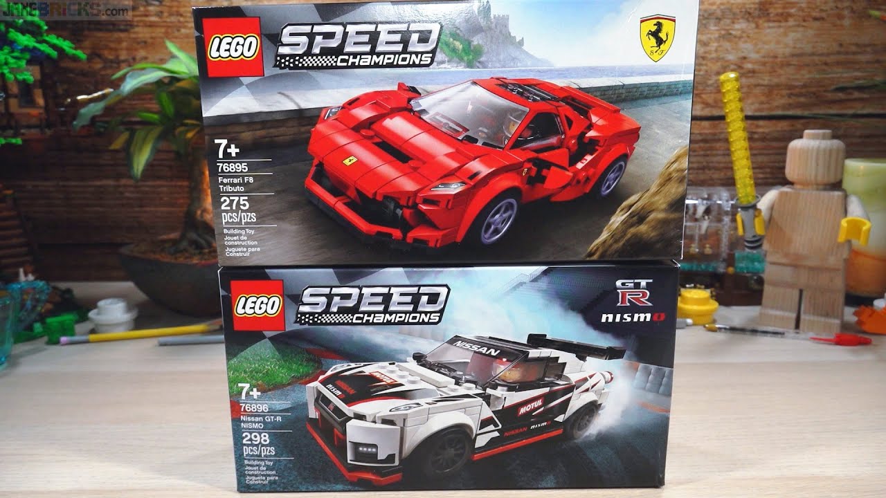 Pure builds: LEGO Speed Champions Ferrari F8 Tributo & Nissan GT-R NISMO 76895 76896 ASMR