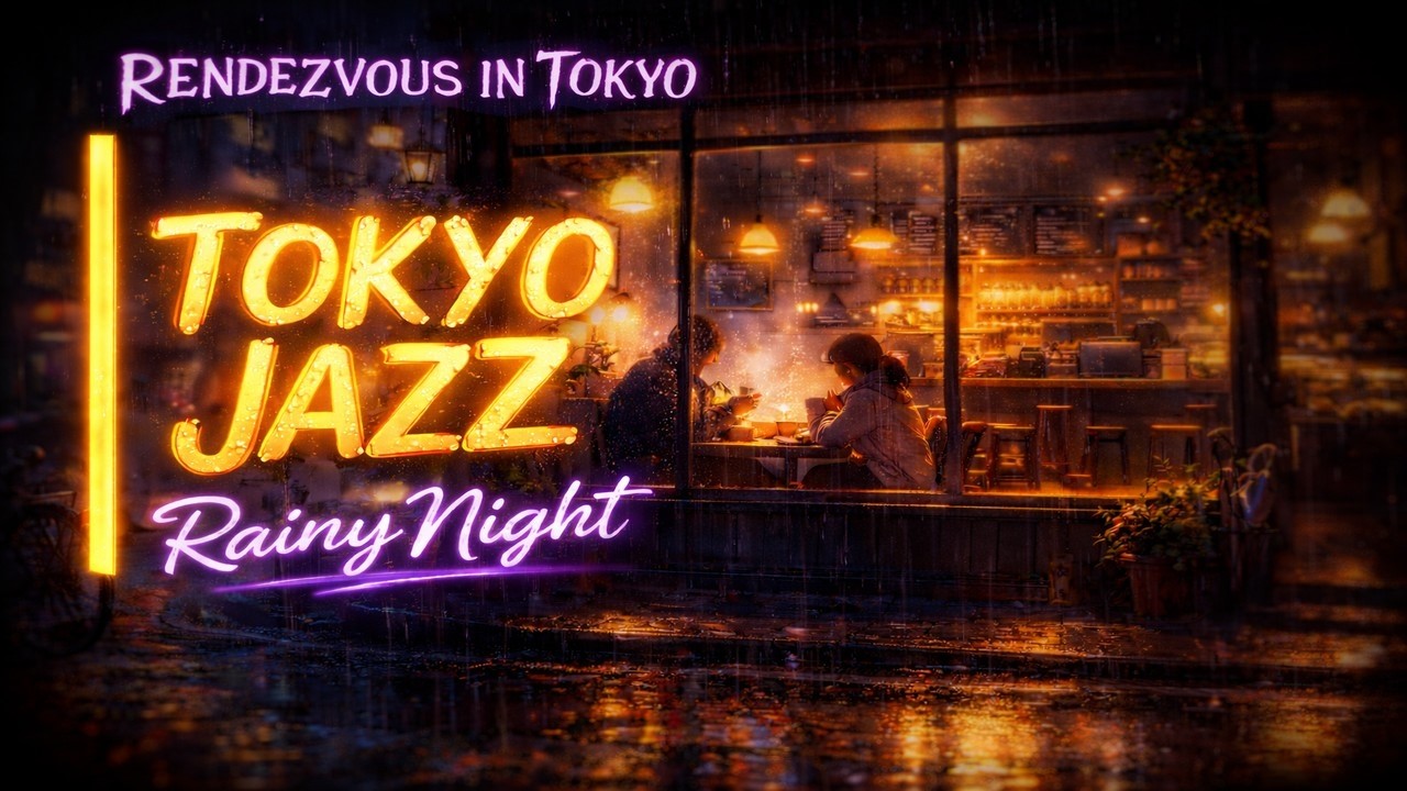 Rendezvous in Tokyo | CINEMATIC/JAZZ/RAINY THUNDERSTORM/PIANO SONG | STUDY & RELAXTION | SLEEP