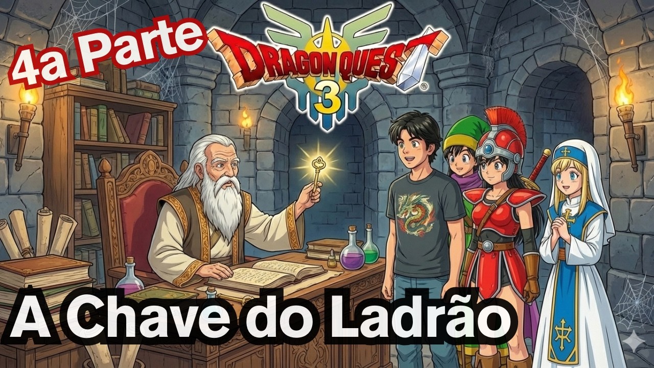 Finalmente a Chave do Ladrão! 🗝️ | Dragon Quest III em Japonês #04