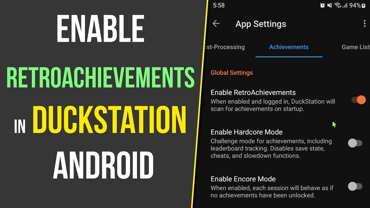 How to Enable Retro Achievements in DuckStation Android