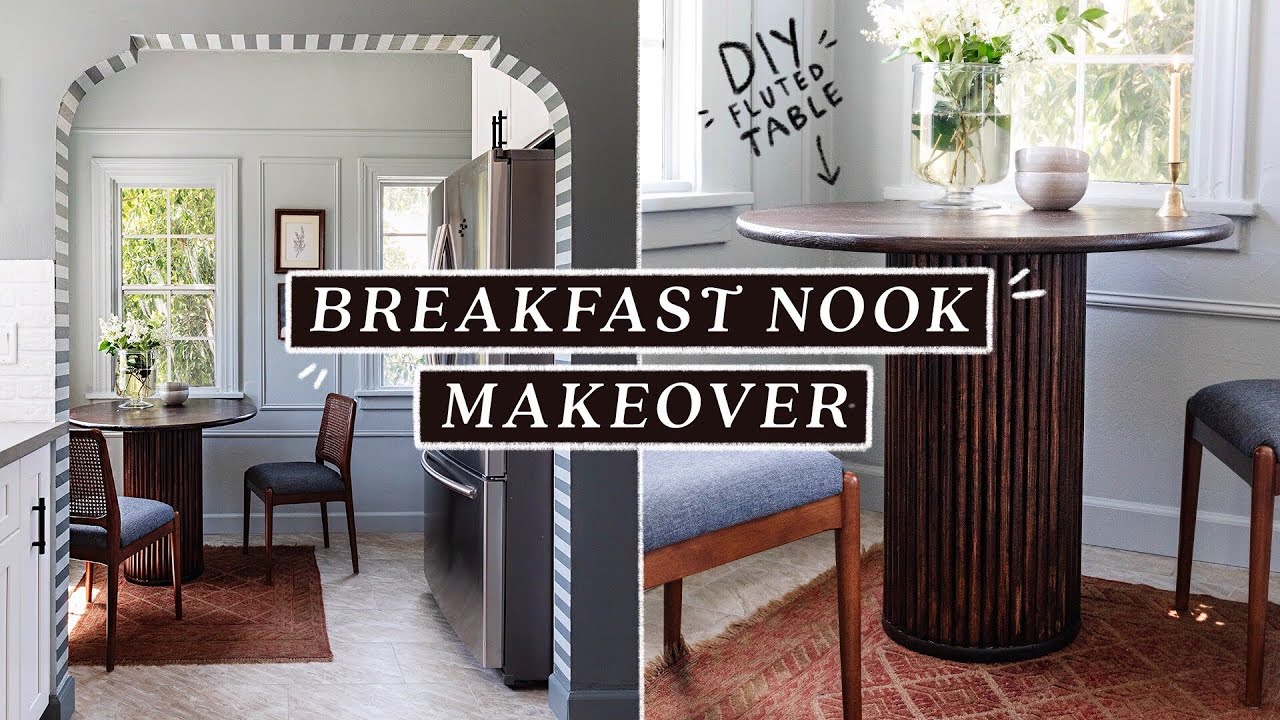 Vintage Revival BREAKFAST NOOK MAKEOVER + DIY Fluted Round Table (Budget Friendly)