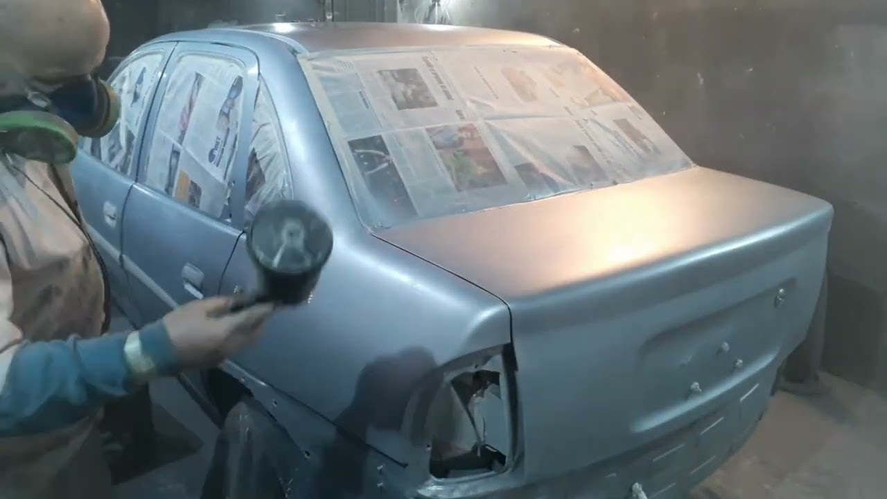 Pintar Chevrolet Corsa gris completo pasó a paso