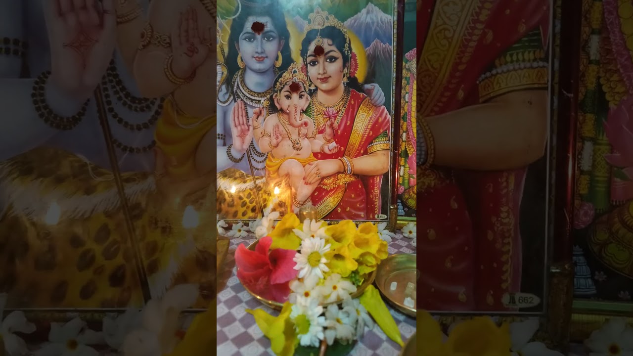 Om Namah Shivaya 🕉️ Om Ganapati 🕉️ Daily pooja with Parijata flowers 🌸🌺#trendingshorts #shiv #shorts