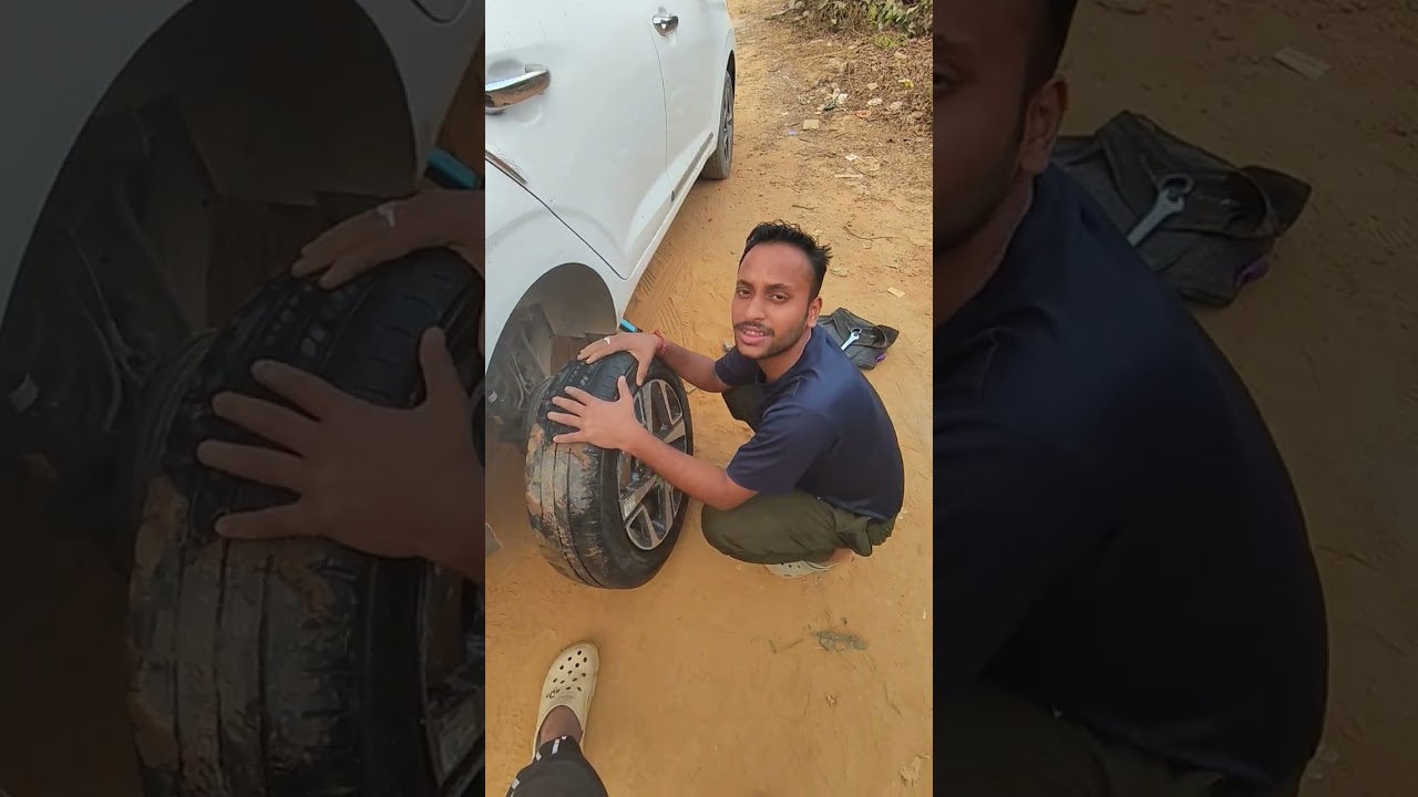 Aaj Ham aapko dikhayenge kaise gadi ka tyre leak hone se taiyar kaise kholte hain yah Mera vlog ❤️..