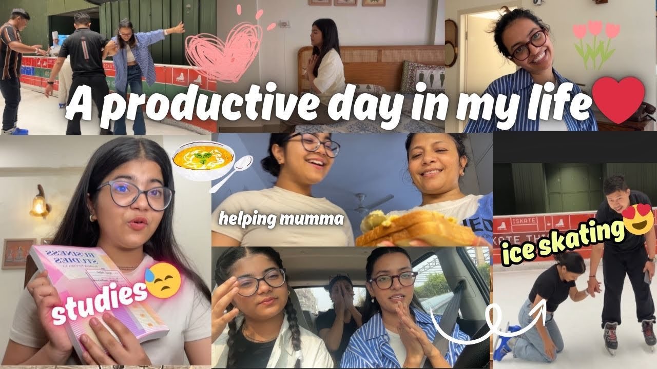 A Productive Day In My Life 💗🎀🌷✨ Ice Skating, Helping Mumma In Kitchen, Studies || Tejasvi Rajput ||