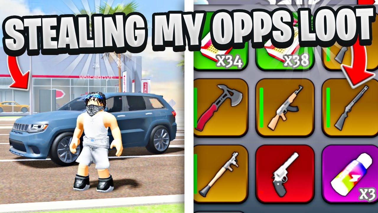 Я украл легендарный АК и дробовик у своего противника в ROBLOX BLOCKSPIN