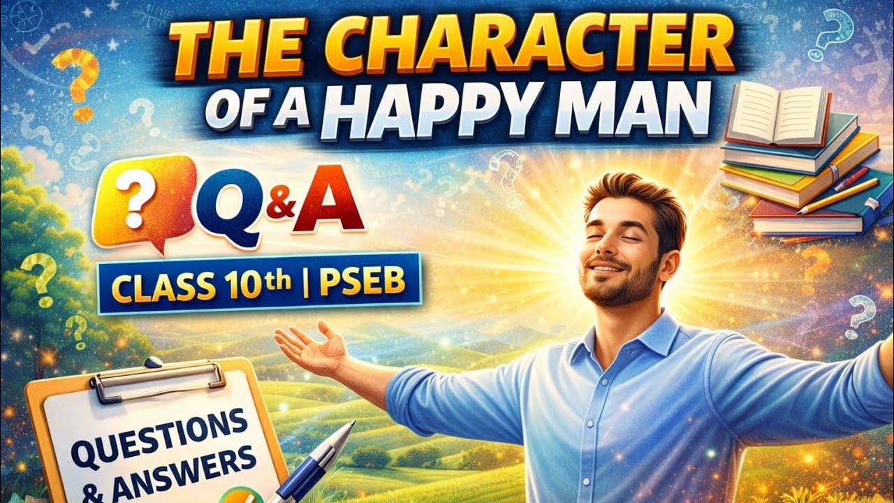 QUESTIONS ANSWERS OF POEM-CHARACTER OF A HAPPY MAN ######CLASS10TH, ENGLISH PSEB 