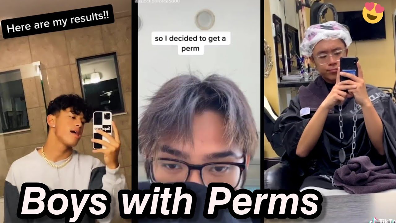 boys getting perms (curly hair) 🥰 | tiktoks