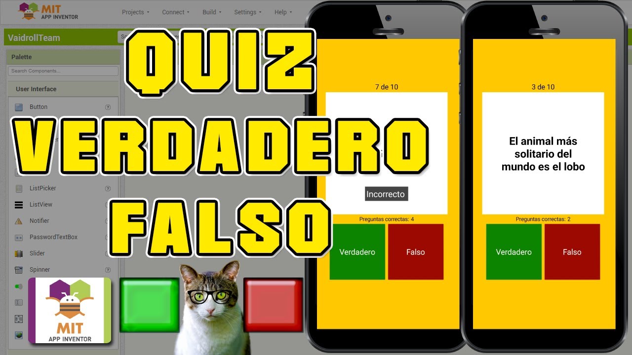CÓMO CREAR UN QUIZ VERDADERO O FALSO EN MIT APP INVENTOR 2