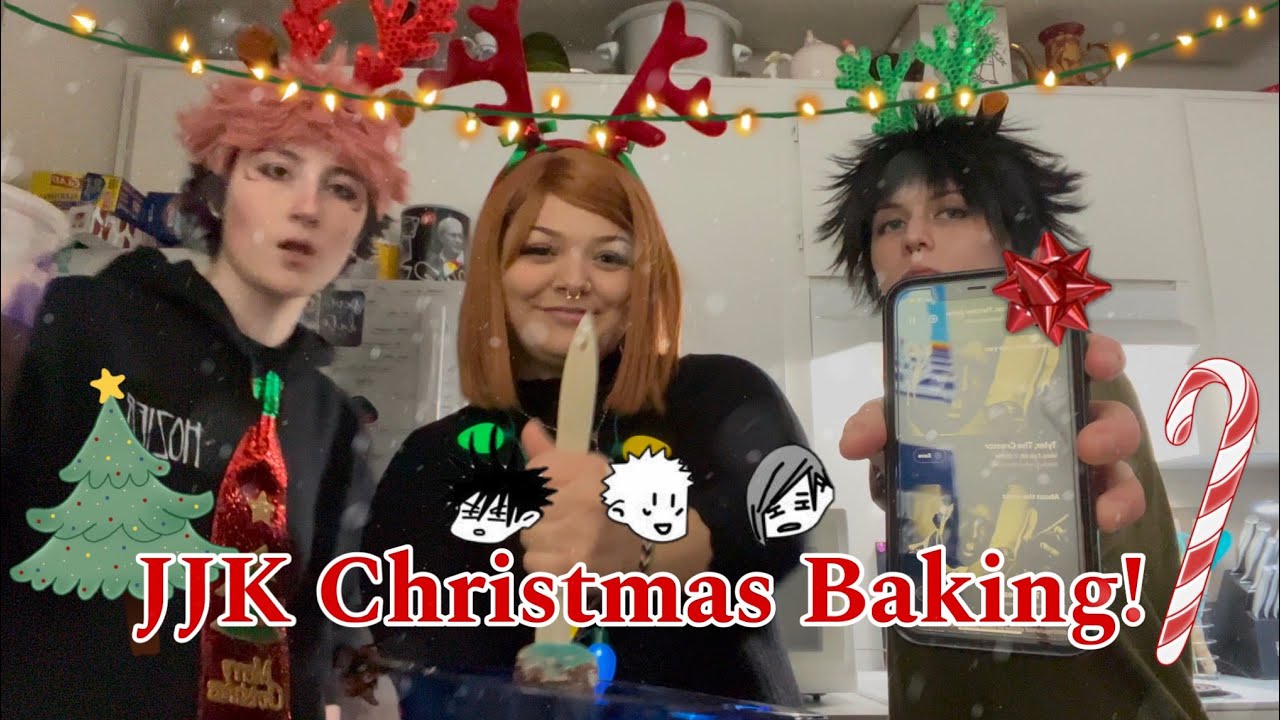 Jujutsu Kaisen Trio Xmas Baking // JJK cosplay vlog