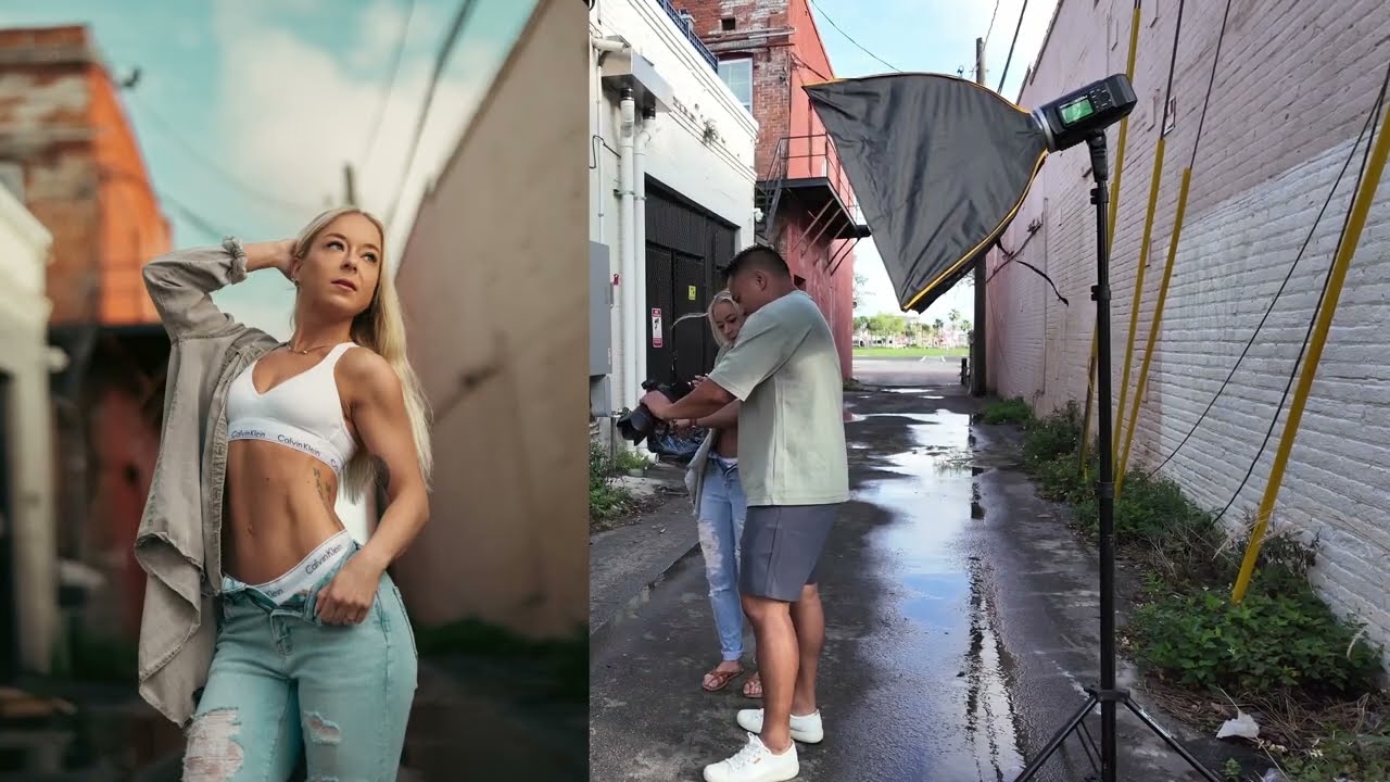 Behind the Scenes with Liv using Godox lighting in bright daylight