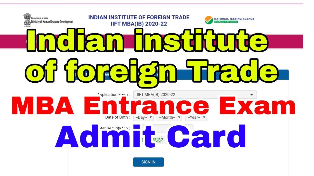 NTA IIF MBA Entrance Exam Admit Card 2019|indian institute of foreign trade MBA admit card