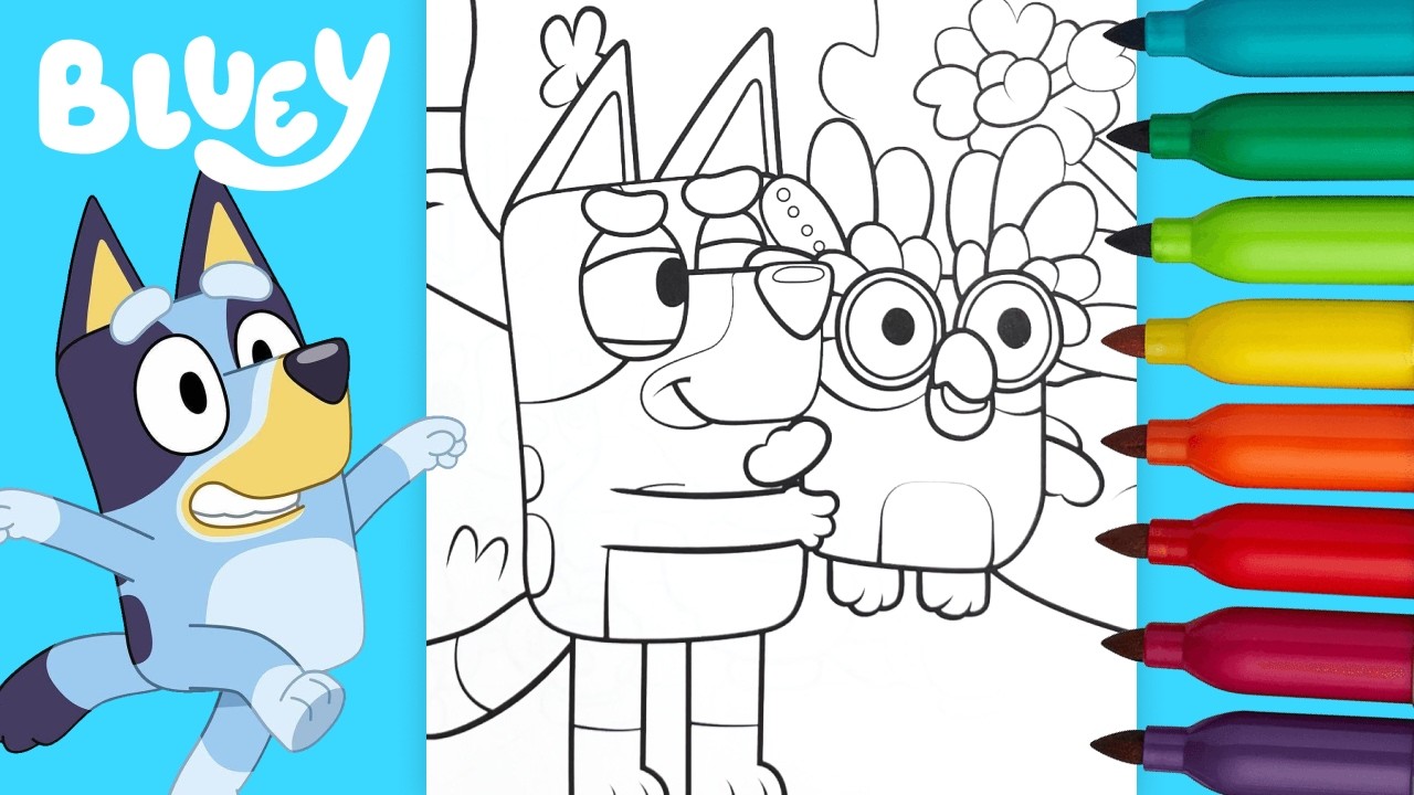 Bluey and Chattermax Coloring 🖍️ Bluey Big Backyard Coloring Book | Fun Art for Kids
