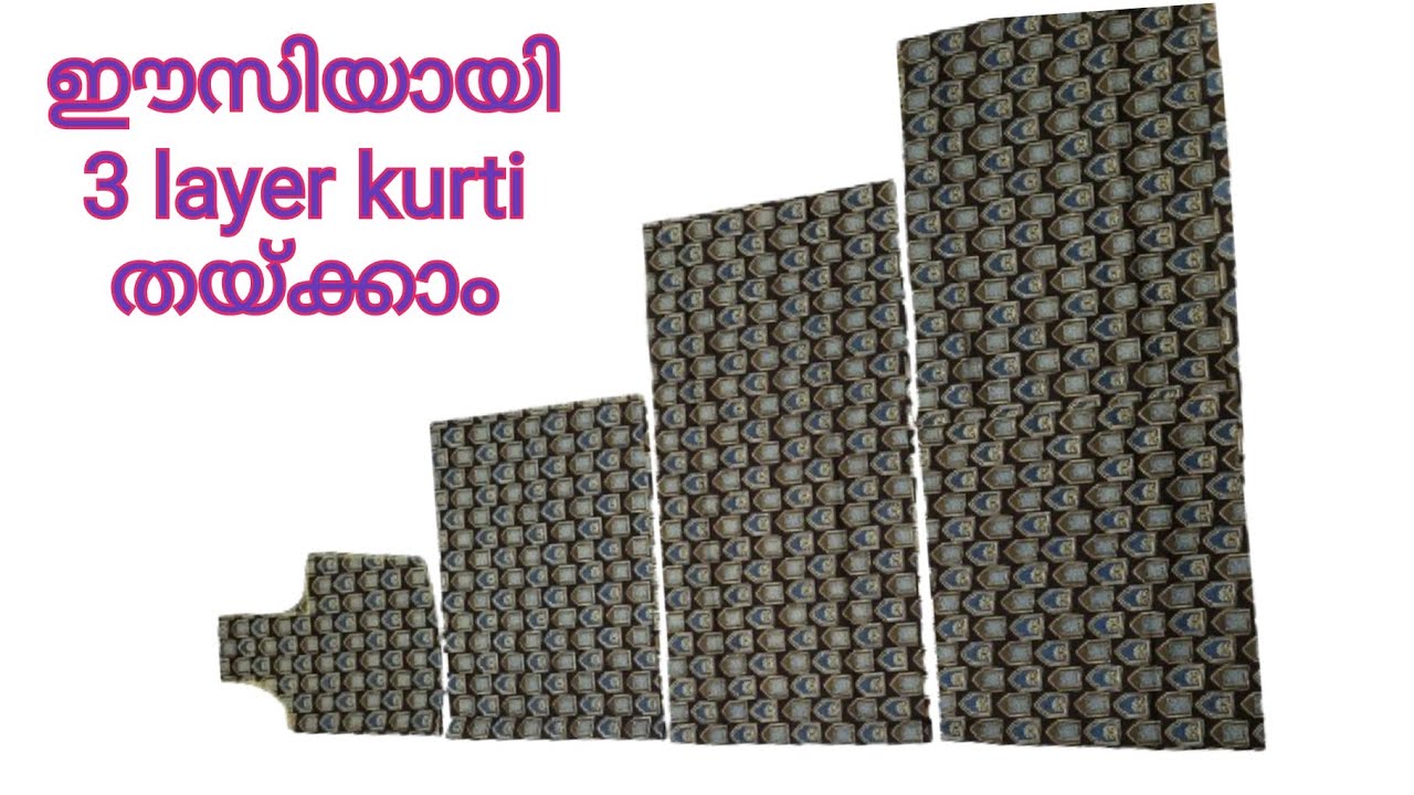 Layer Kurti Cutting And Stitching /Frill Kurti Cutting And Stitching in Malayalam