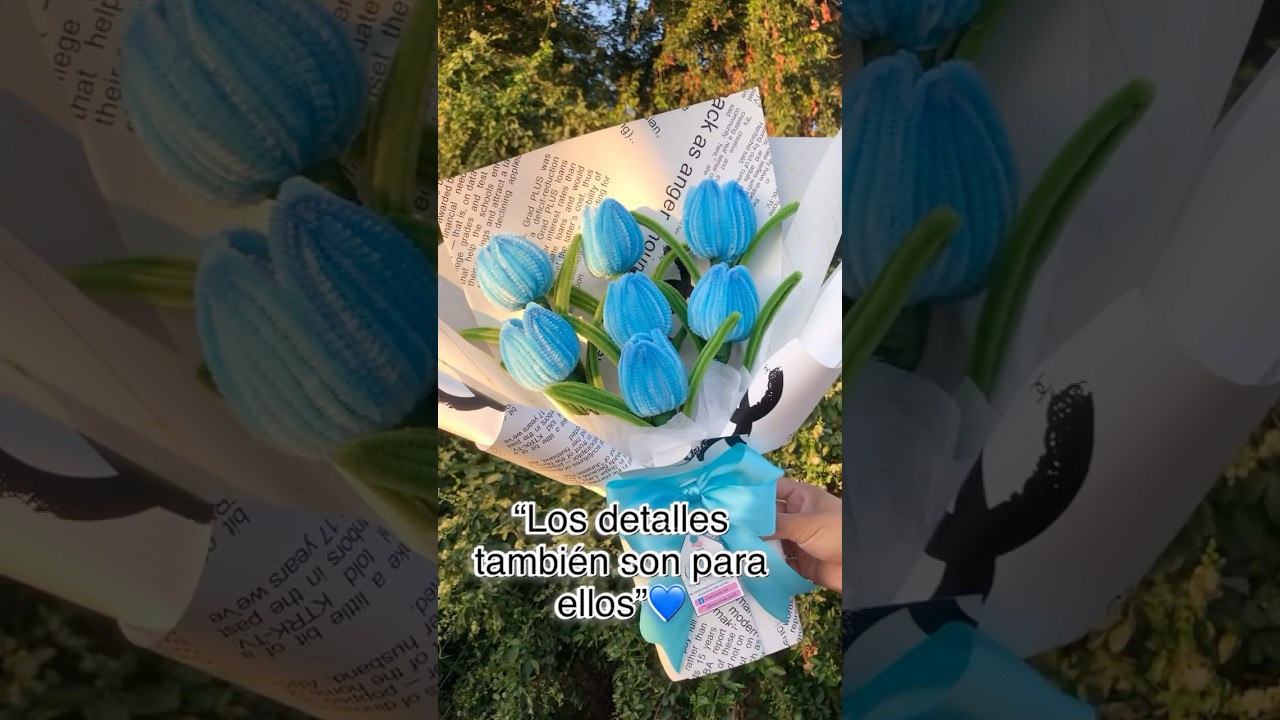Ramo de tulipanes en tono azul💙 #ramos #tulipanes #limpiapipas