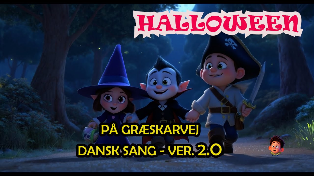 🎃 Halloween på Græskarvej i Pilebæk | Dansk Animationsvideo med sang på dansk. Ver. 2.0