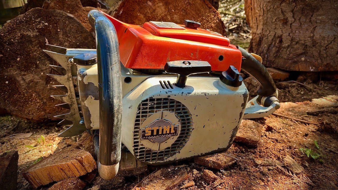 Винтажная бензопила Stihl 051 AV — настоящий зверь среди пил — 89 куб. см. олдскульных мускулов!