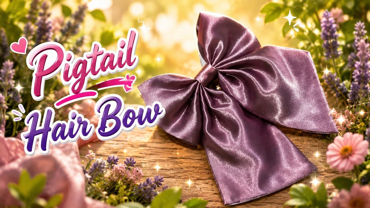 How to make pigtail hair bow 🩵🩷🤍💜/hairassaries