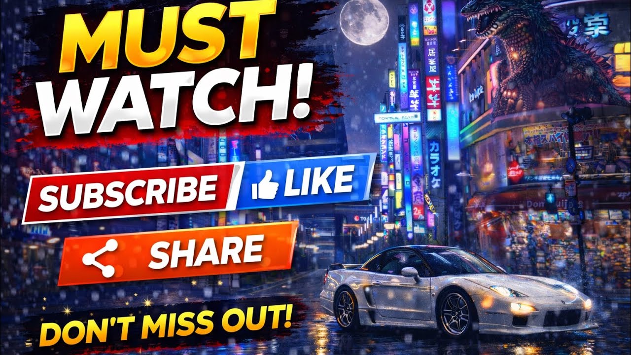 Tokyo Neon Rain Drive at Night 🚗🌙 Relaxing City Sounds With NSX 🔥