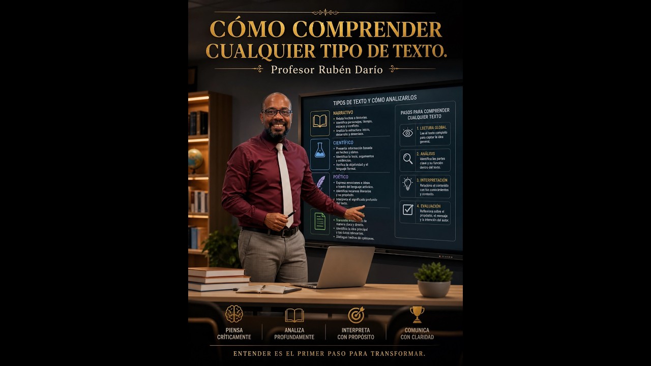 C&oacute;mo comprender cualquier tipo de texto. Profesor Rub&eacute;n Dar&iacute;o.