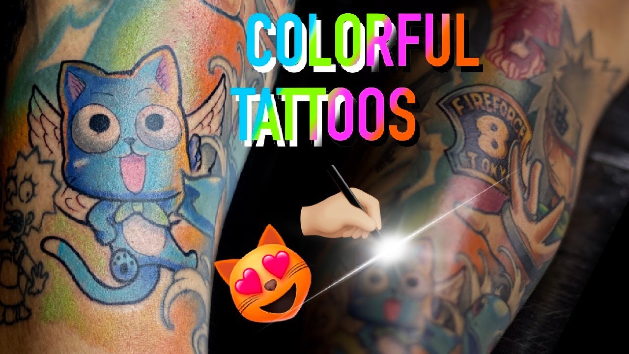BEST COLOR TATTOO | time lapse tattoo | anime leg sleeve