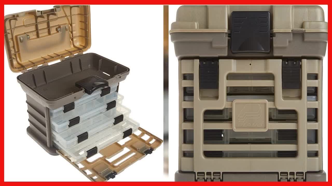 Plano Molding 135430 Stow N' Go Pro Rack with 4 #23500s Prolatch Organizers,Graphite Gray, Sandstone