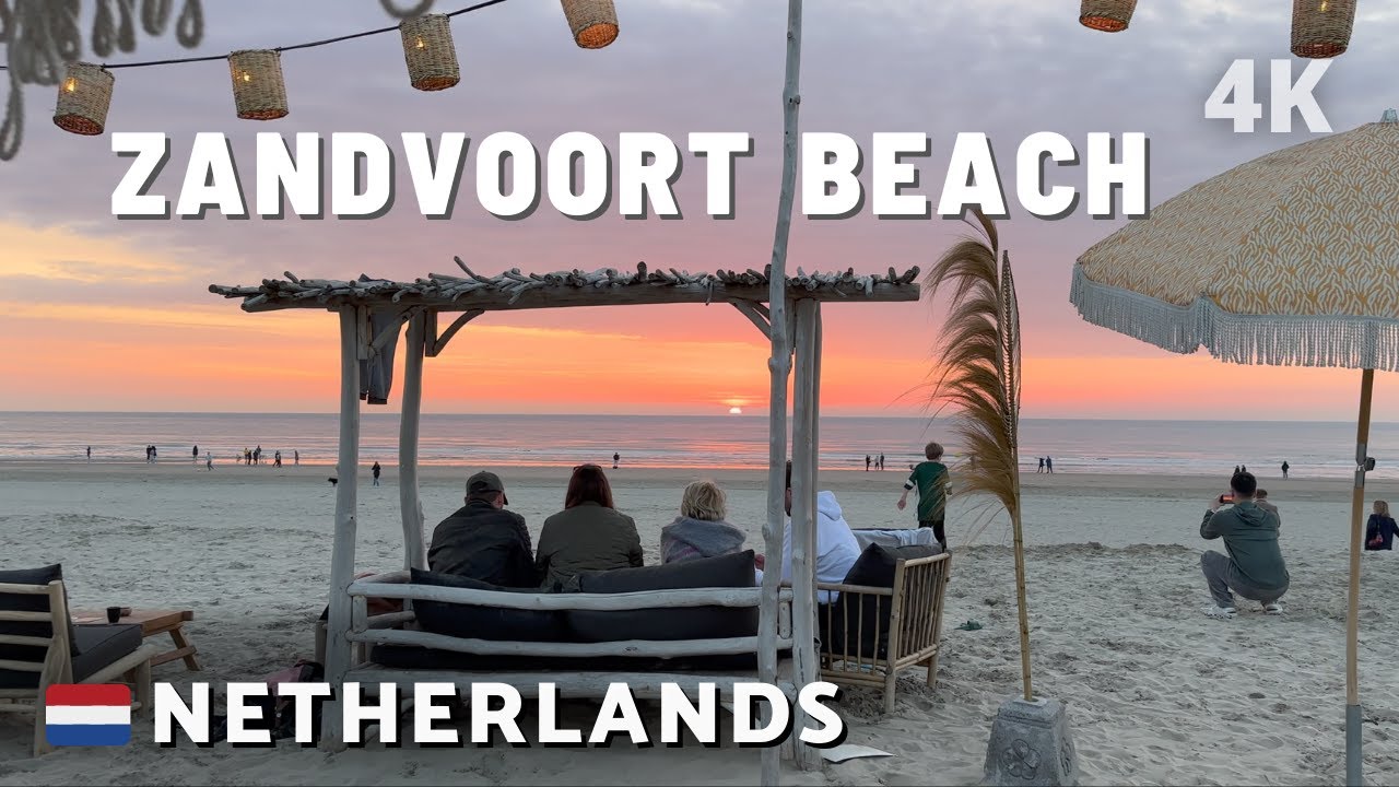 [4K] SUNSET DINNER at ZANDVOORT BEACH | NETHERLANDS - NORTH SEA