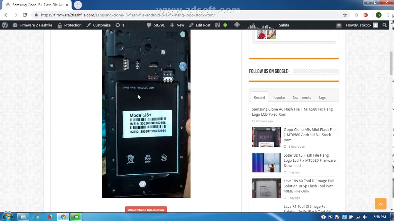 Samsung Clone J8+ Flash File MT6580 Hang Logo Fix Firmware Download 100% Tested