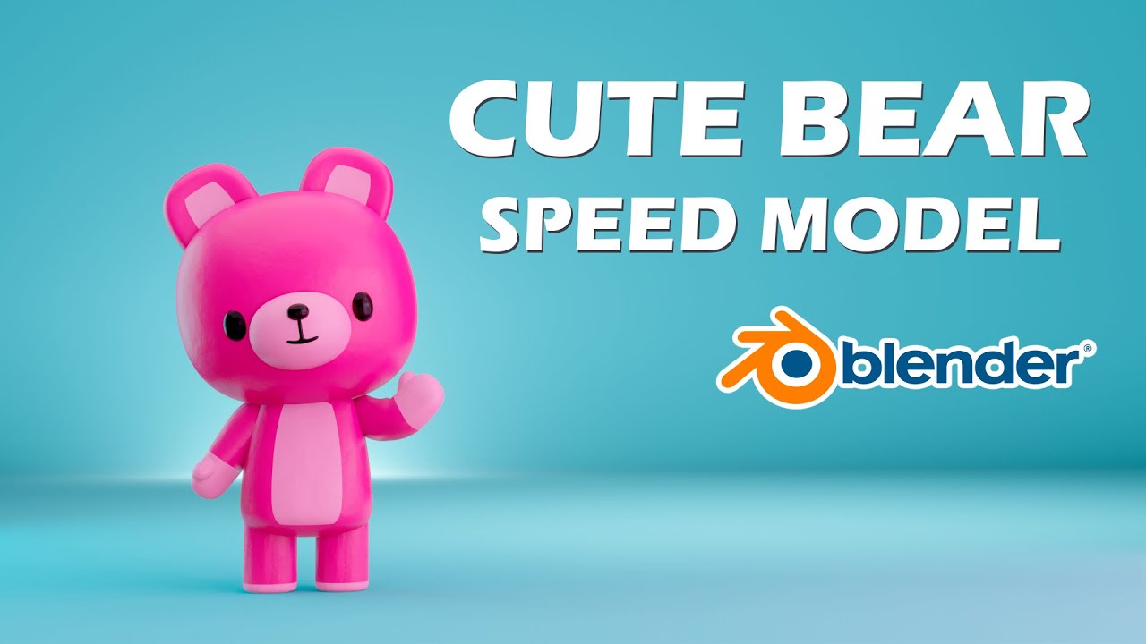 Modeling a cute pink bear (speed model)